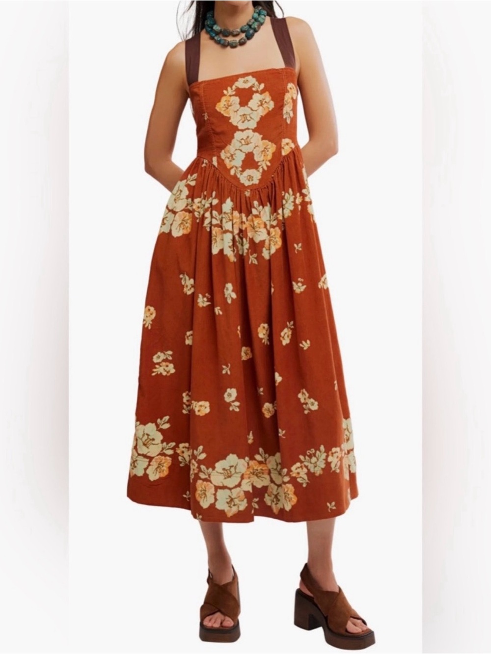 Free People Until Dawn Midi Dress Size Large - Picture 8 of 15